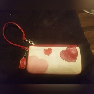 Coach heart wristlet